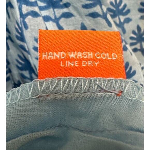 NWT Oliphant Small Blue Boho Quiet Luxury Flowy Vacation Cotton Unique Dress - Picture 11 of 14